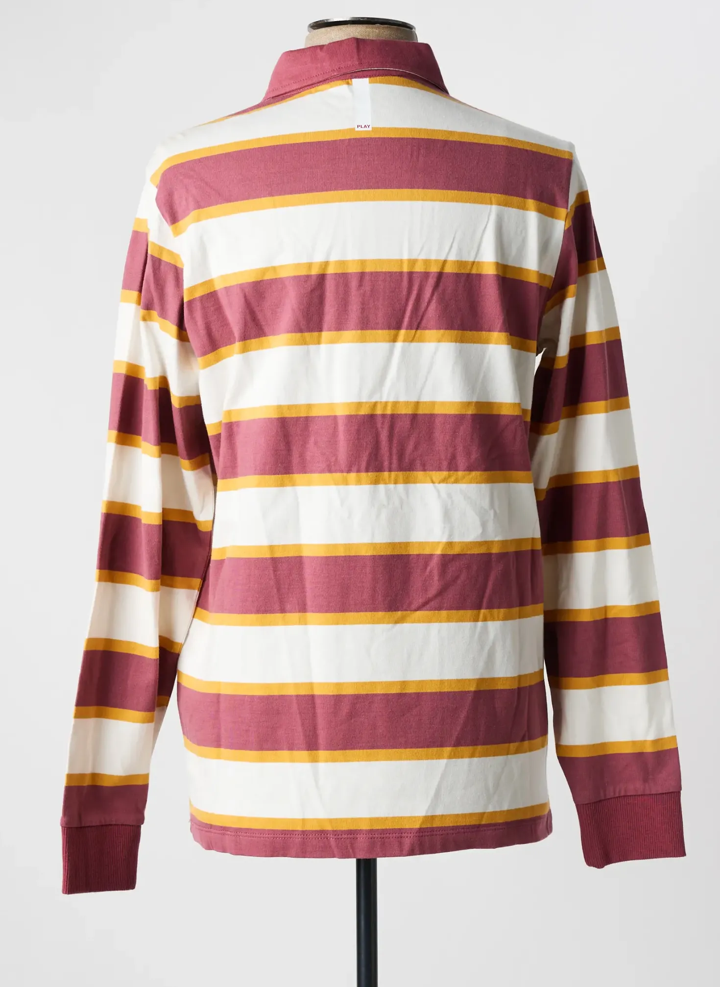 Polo Serge Blanco Rouge Manches Longues