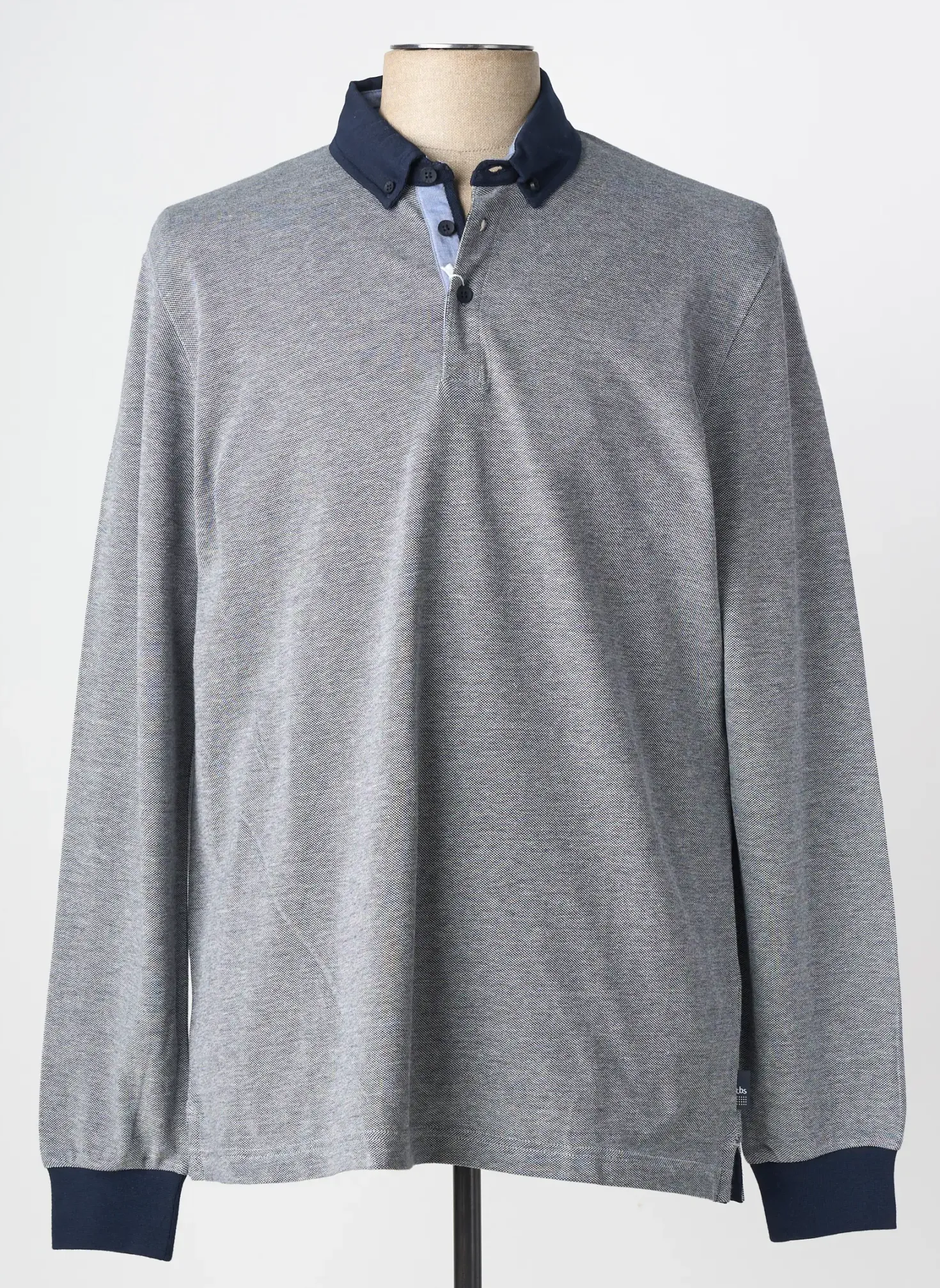 Polo Tbs Bleu Manches Longues
