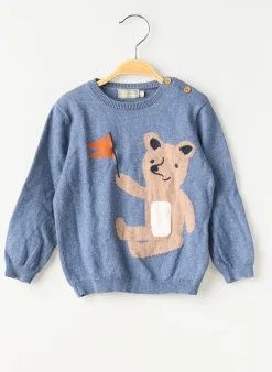 Pull Bout'chou Bleu Manches Longues