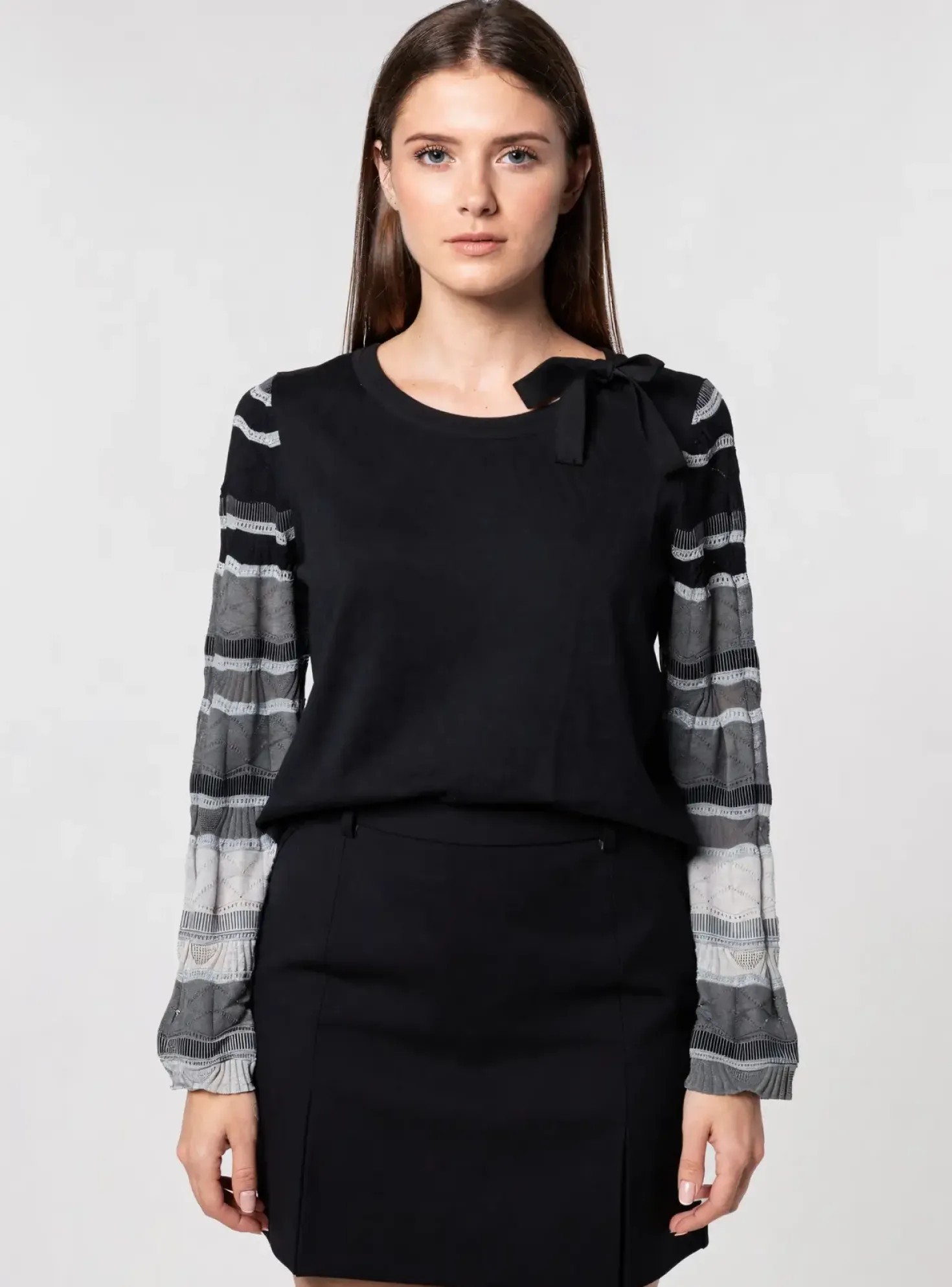 Pull Bramante Noir Manches Longues