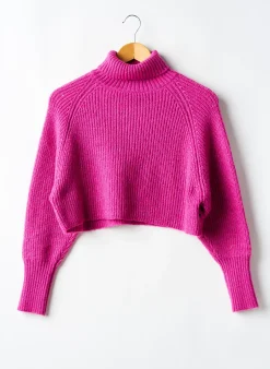 Pull Col Roulé Le Temps Des Cerises Violet Manches Longues