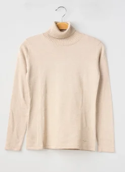 Pull Col Roulé Mayoral Beige Manches Longues