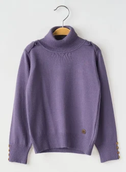 Pull Col Roulé Mayoral Violet Manches Longues