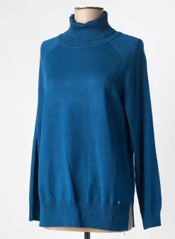 Pull Col Roulé Md'm Bleu Manches Longues