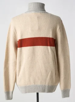 Pull Col Roulé Olow Beige Manches Longues