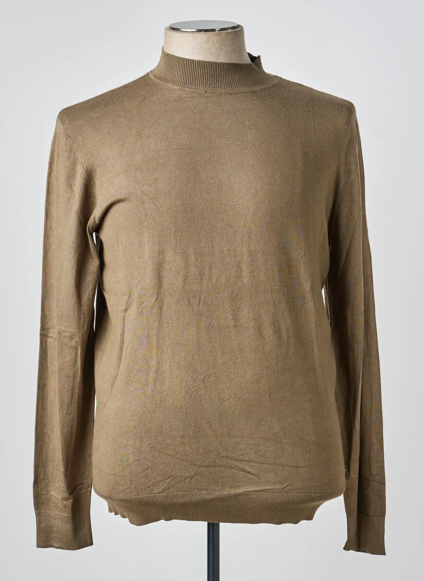 Pull Col Roulé Petrol Industries Vert Manches Longues