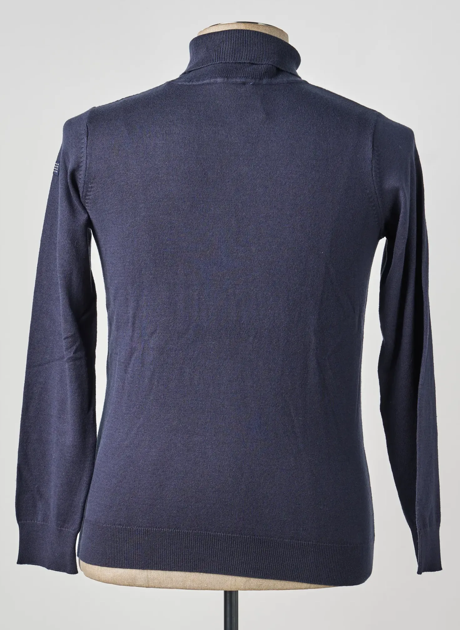 Pull Col Roulé Tbs Bleu Manches Longues
