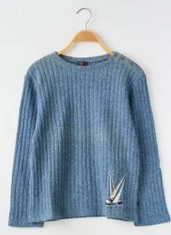 Pull Coudemail Bleu Manches Longues
