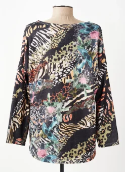 Pull Couleurs Du Temps Noir Manches Longues