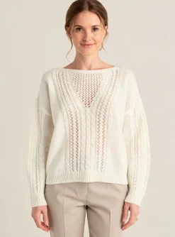 Pull Fracomina Blanc Manches Longues