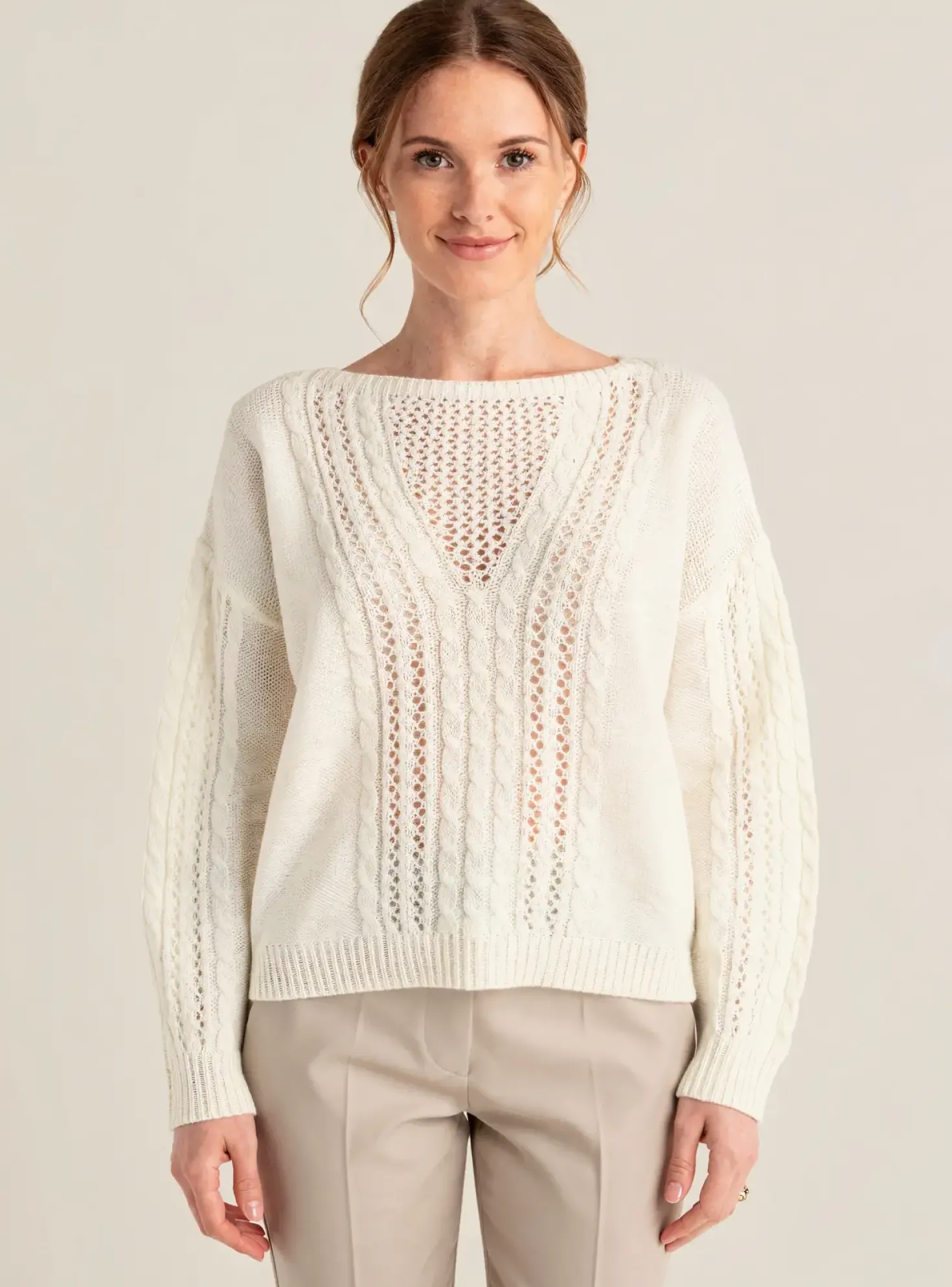 Pull Fracomina Blanc Manches Longues
