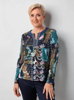 Pull Gevana Bleu Manches Longues