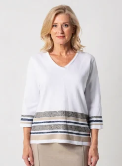Pull I.odena Blanc Manches 3/4