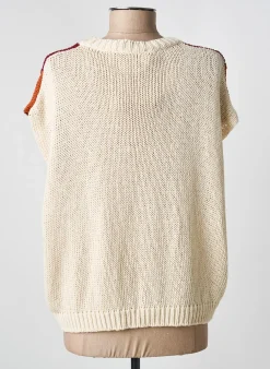 Pull La Fee Maraboutee Beige Manches Courtes