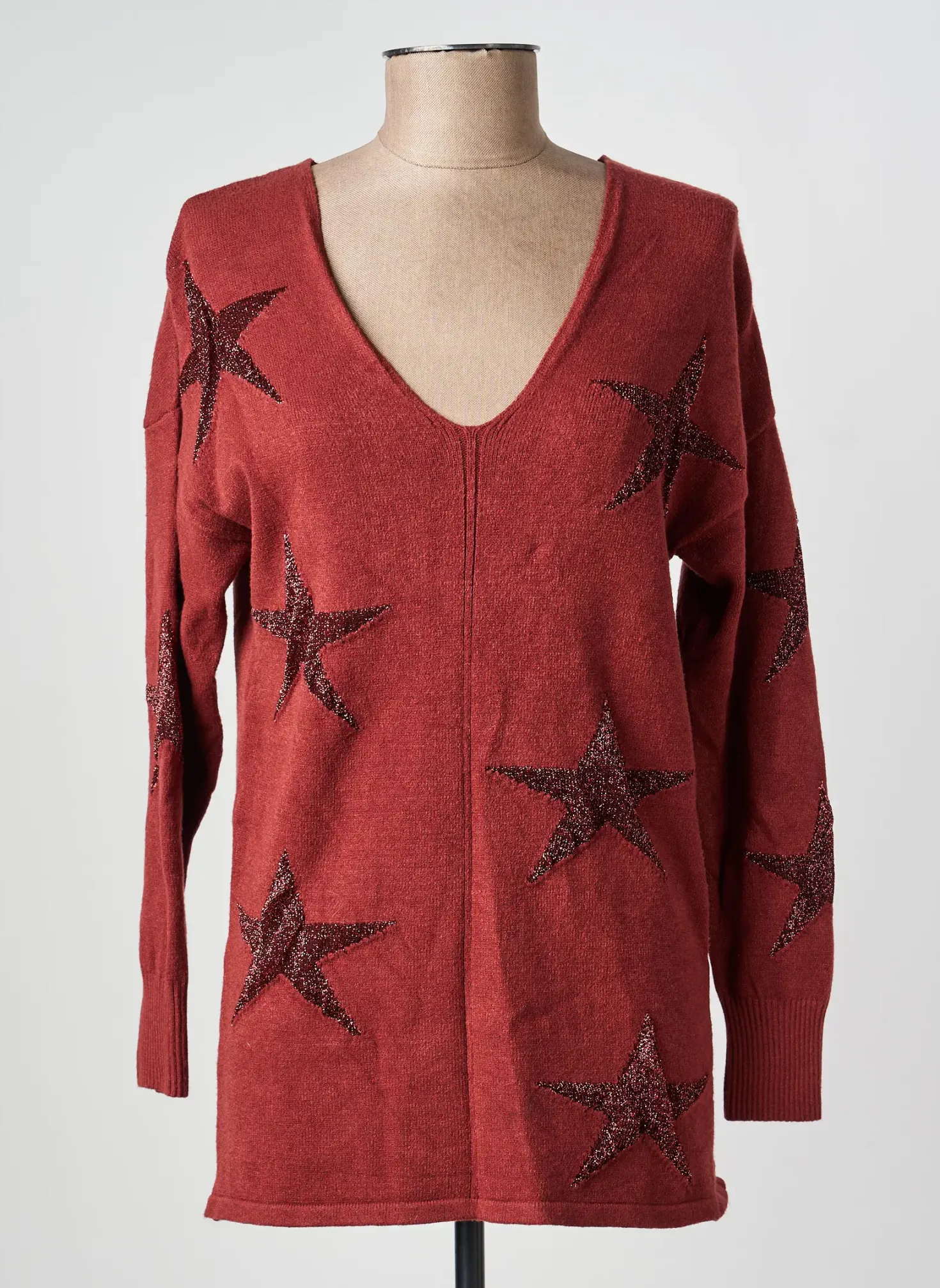 Pull Lauren Vidal Orange Manches Longues