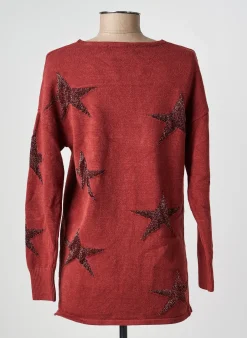 Pull Lauren Vidal Orange Manches Longues