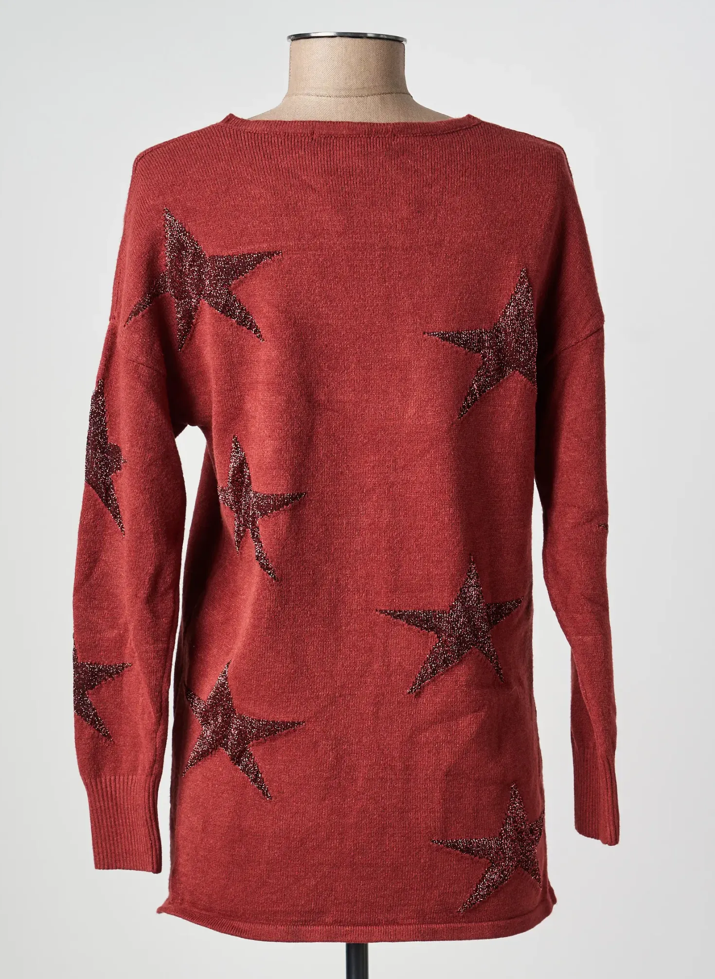 Pull Lauren Vidal Orange Manches Longues