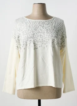 Pull Marble Blanc Manches Longues