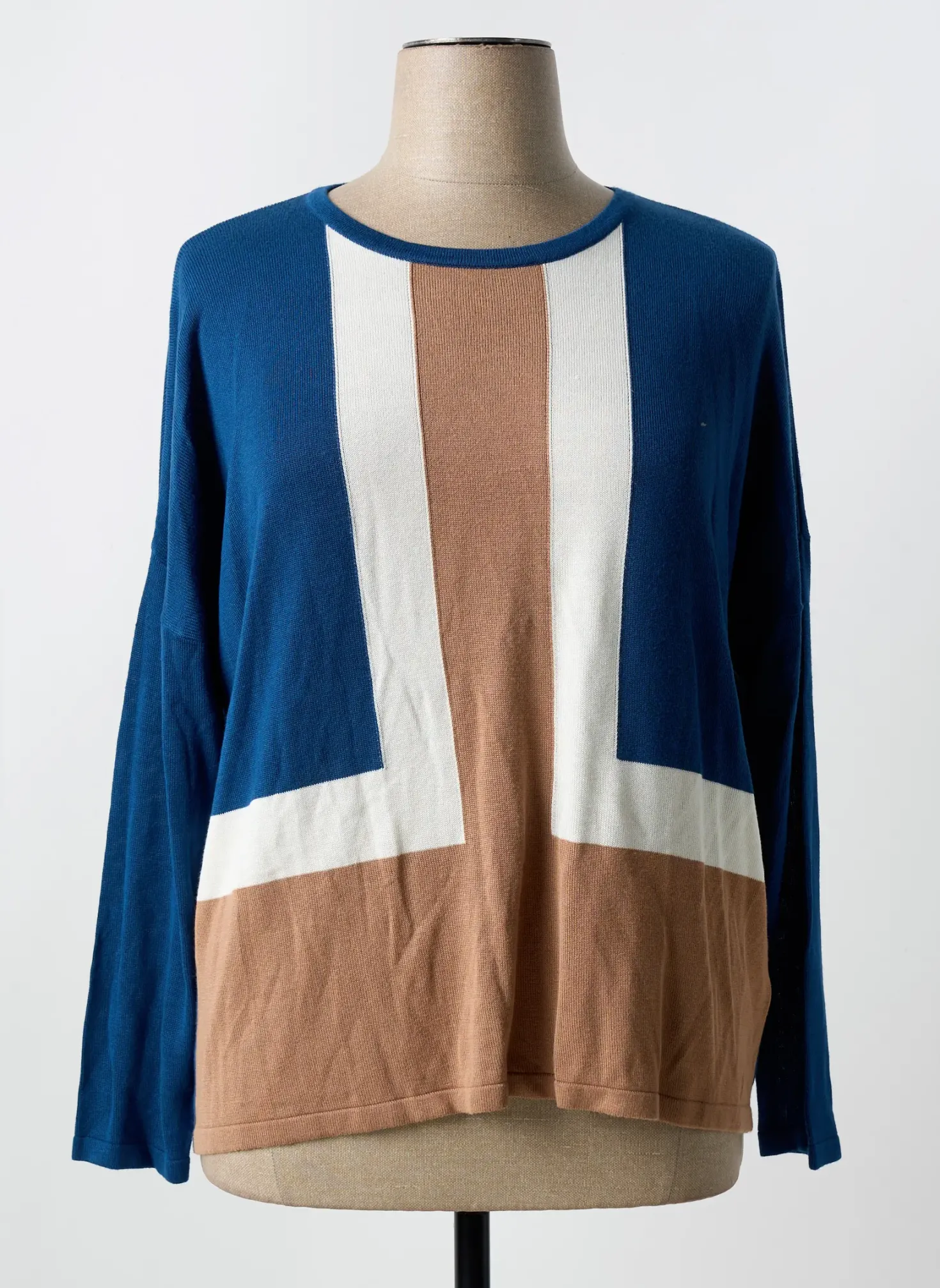 Pull Marble Bleu Manches Longues