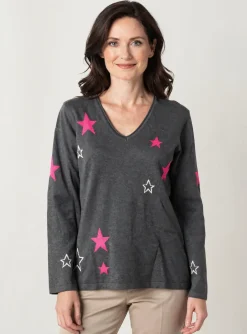 Pull Marble Gris Manches Longues