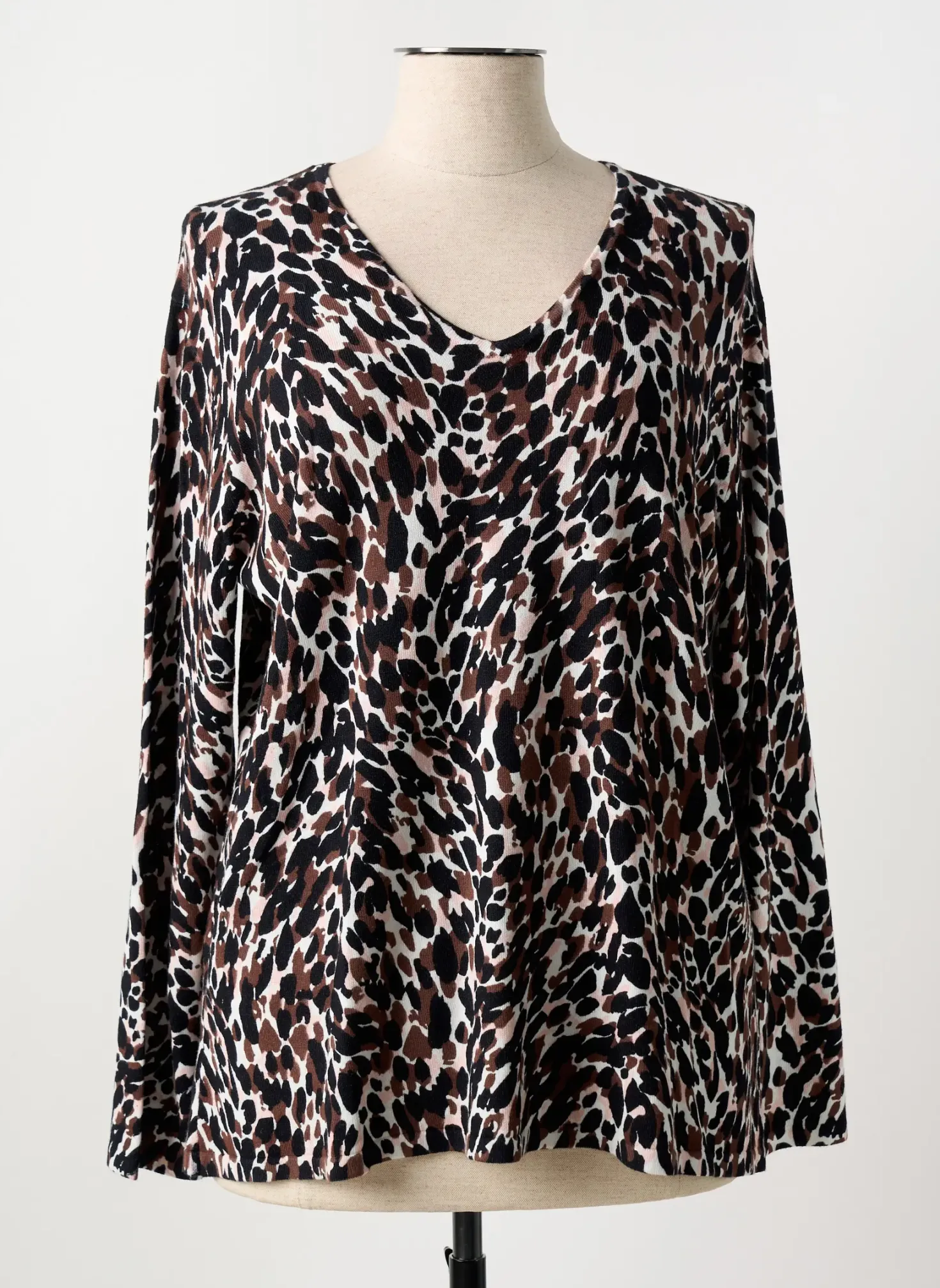 Pull Marble Noir Manches Longues