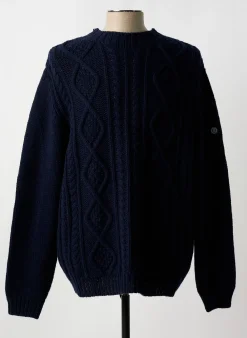Pull Mat De Misaine Bleu Manches Longues
