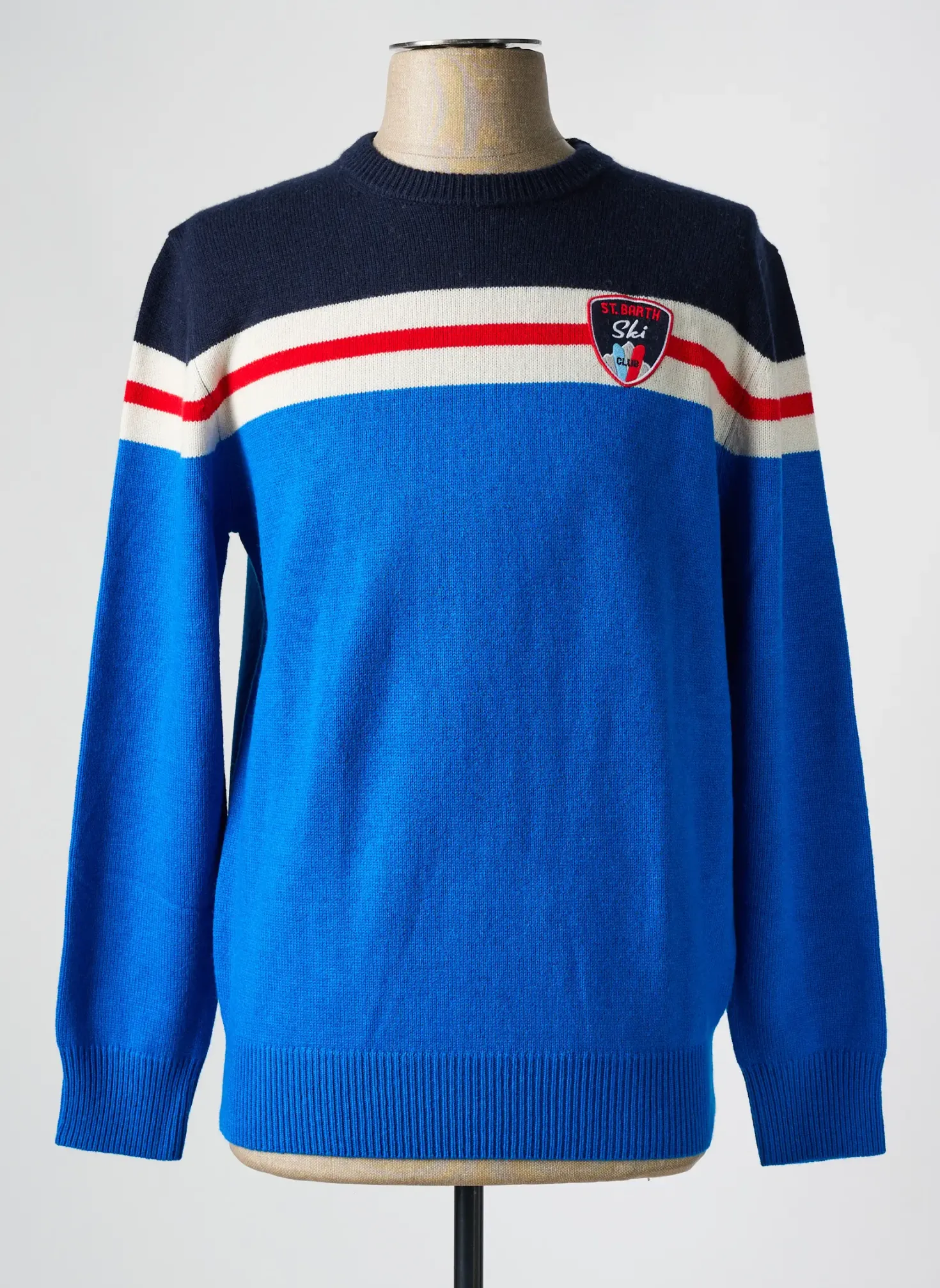 Pull Mc2 Saint Barth Bleu Manches Longues