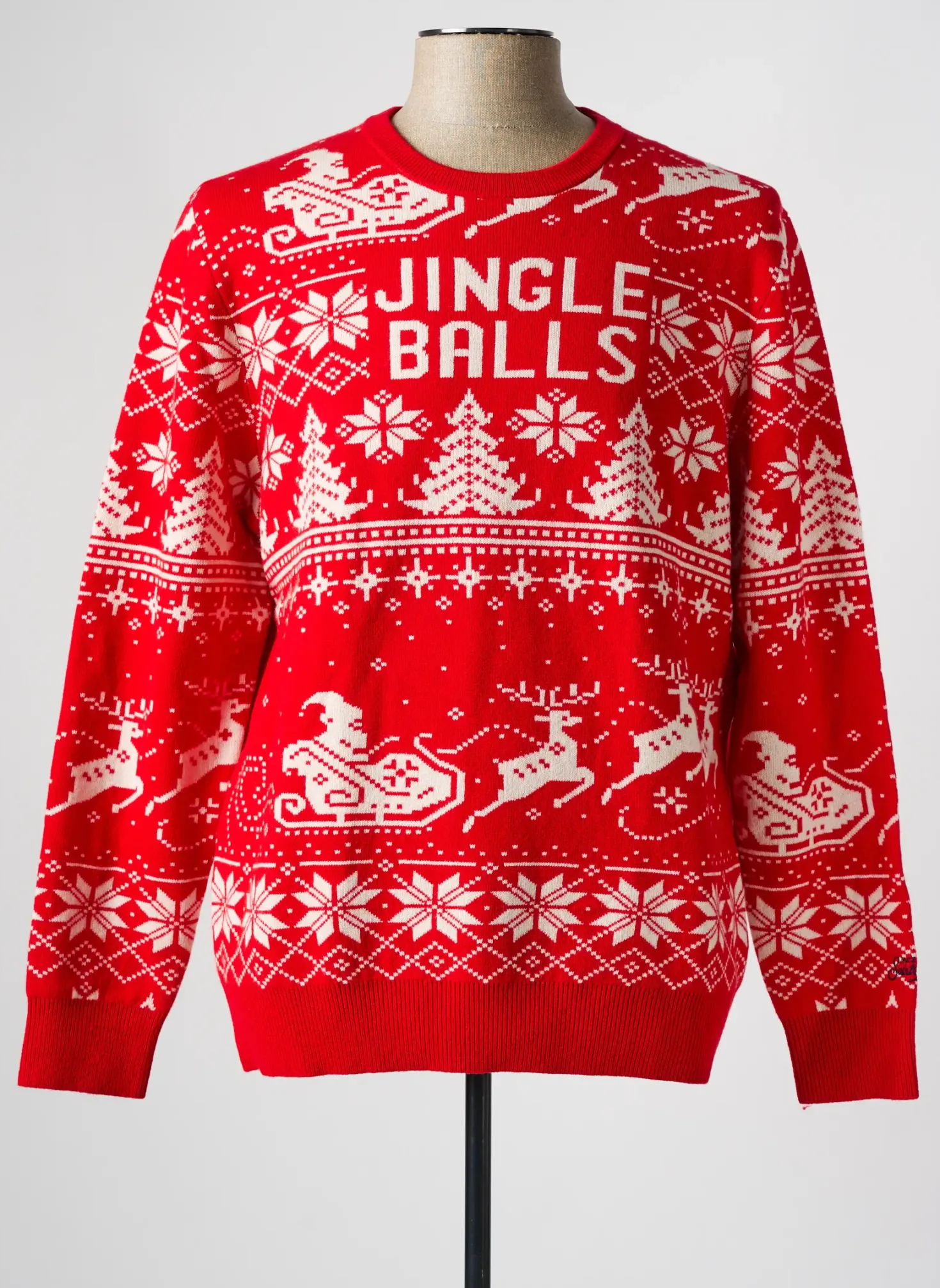 Pull Mc2 Saint Barth Rouge Manches Longues