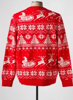 Pull Mc2 Saint Barth Rouge Manches Longues