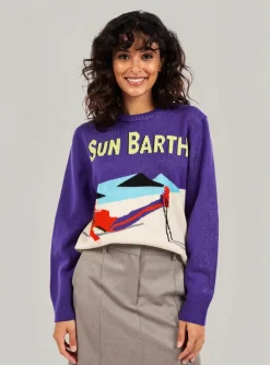 Pull Mc2 Saint Barth Violet Manches Longues