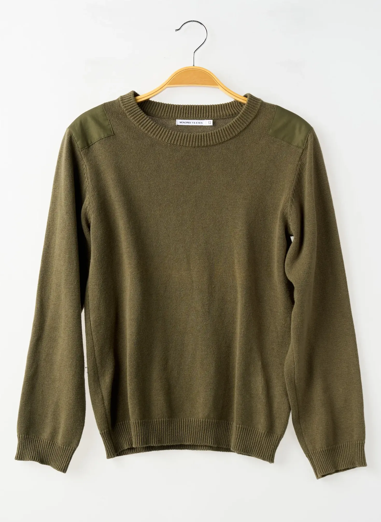 Pull Monoprix Vert Manches Longues