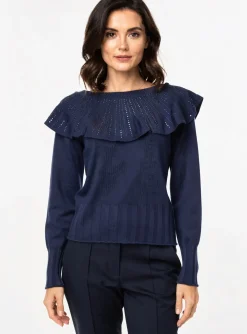 Pull Passioni Bleu Manches Longues