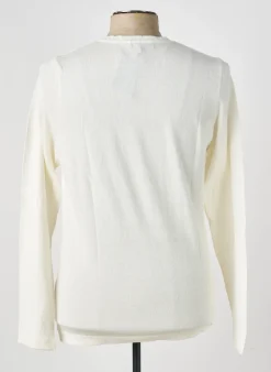 Pull Pierre Talamon Blanc Manches Longues
