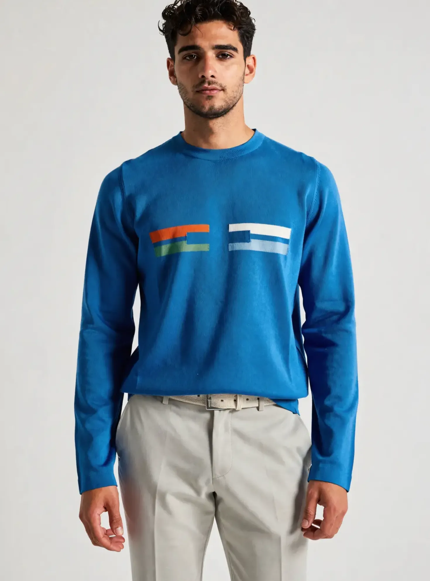 Pull Pierre Talamon Bleu Manches Longues