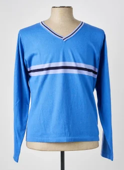 Pull Pierre Talamon Bleu Manches Longues