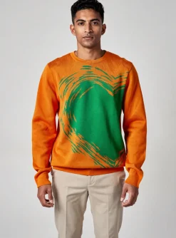 Pull Pierre Talamon Orange Manches Longues