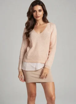 Pull Salsa Rose Manches Longues
