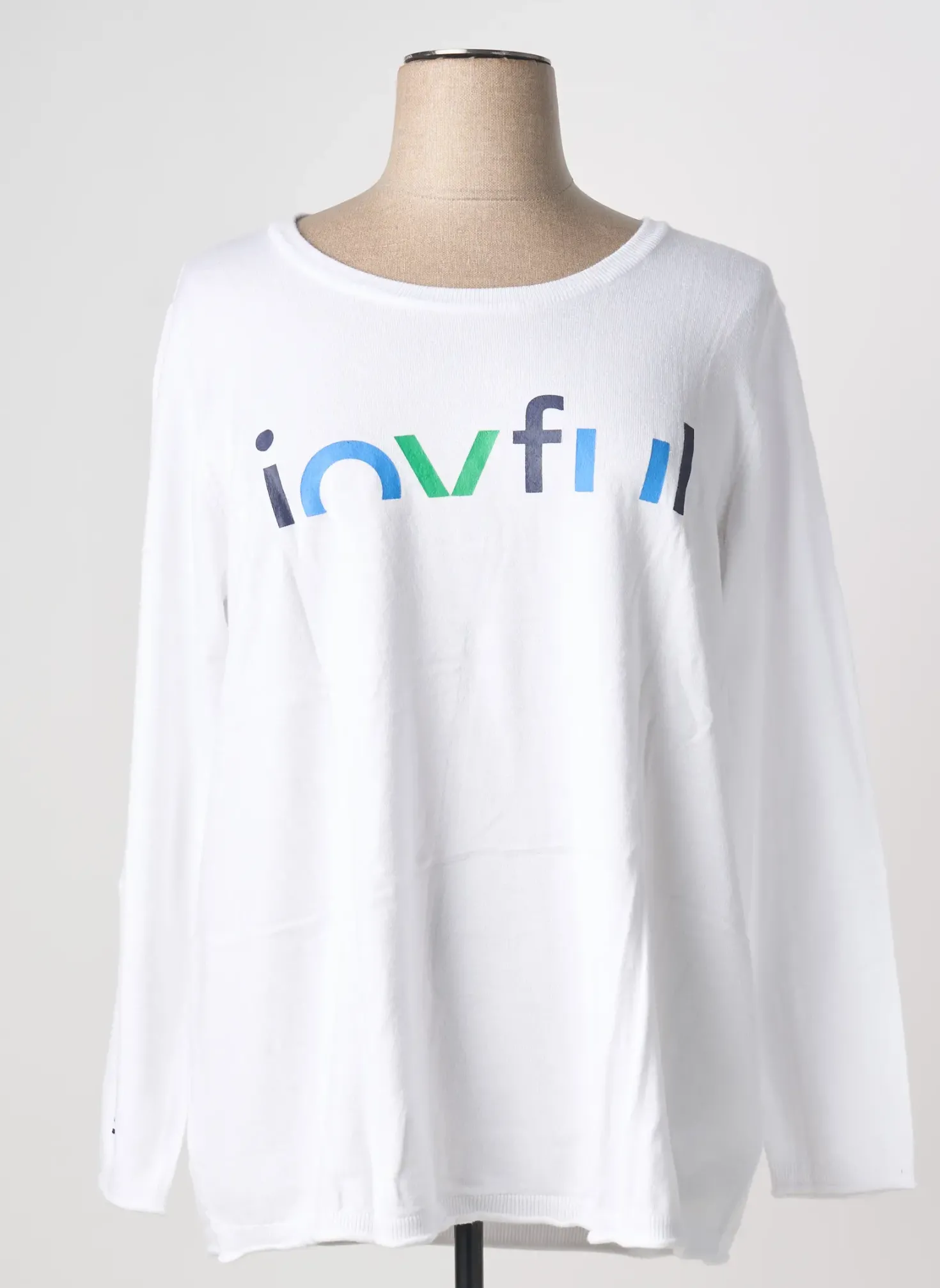 Pull Sheego Blanc Manches Longues