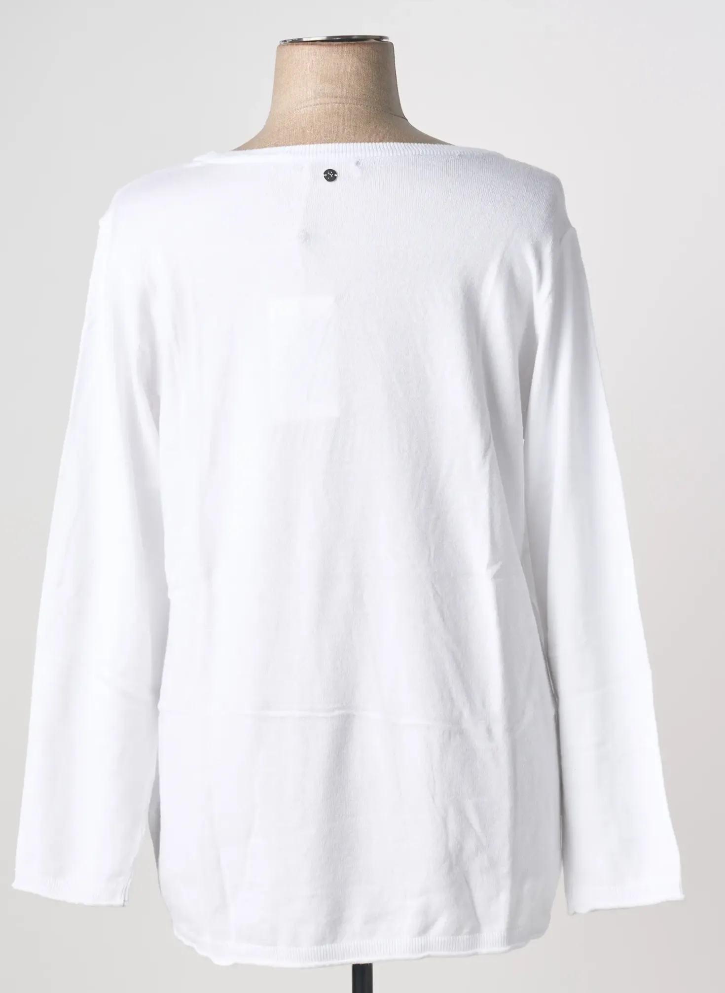 Pull Sheego Blanc Manches Longues