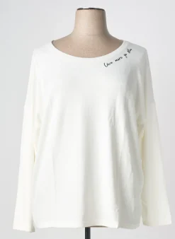 Pull Sheego Blanc Manches Longues