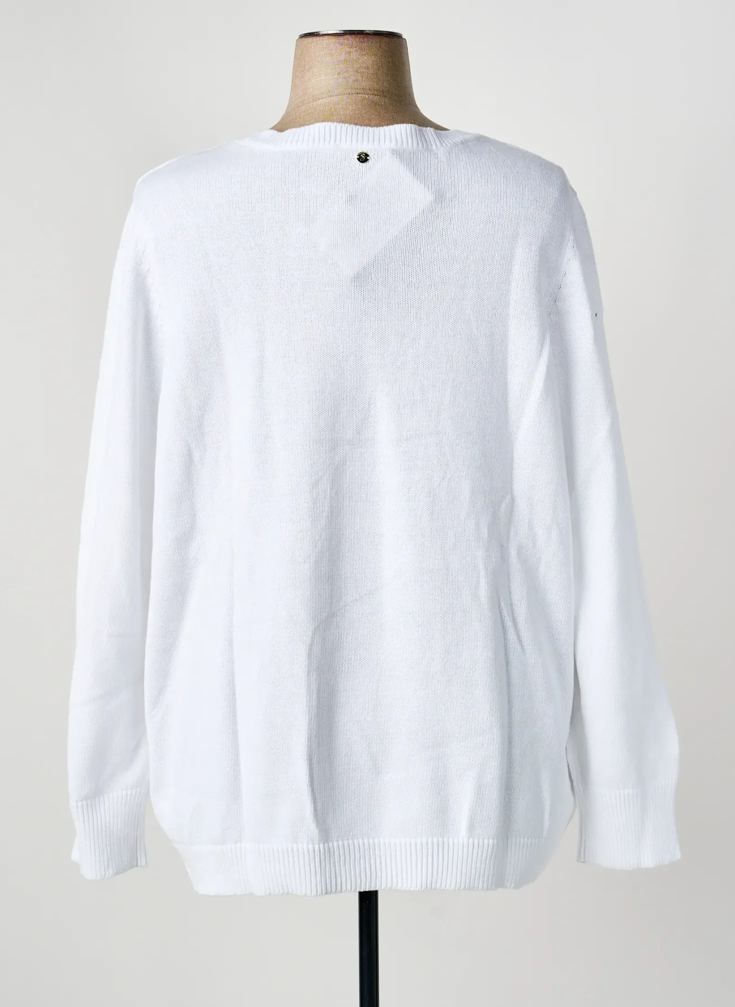 Pull Sheego Blanc Manches Longues