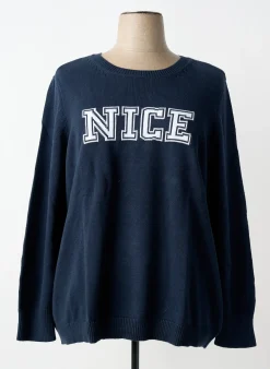 Pull Sheego Bleu Manches Longues