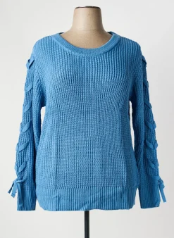 Pull Sheego Bleu Manches Longues