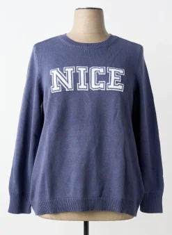 Pull Sheego Bleu Manches Longues