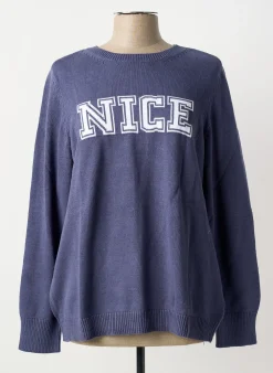 Pull Sheego Bleu Manches Longues