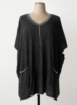 Pull Sheego Gris Manches Courtes