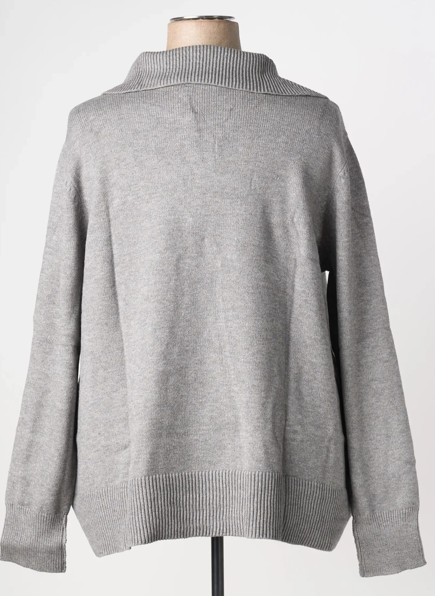 Pull Sheego Gris Manches Longues