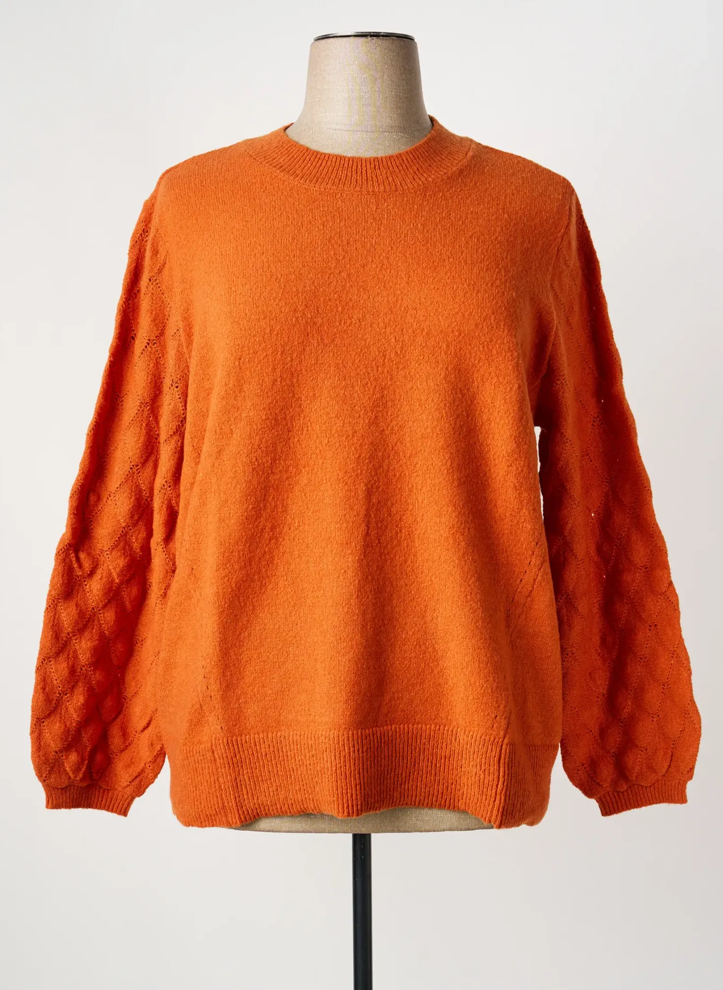 Pull Sheego Orange Manches Courtes