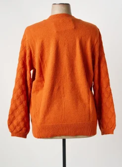 Pull Sheego Orange Manches Courtes
