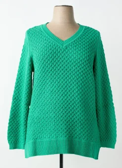 Pull Sheego Vert Manches Longues